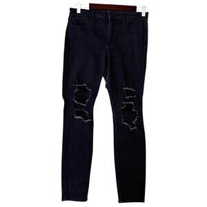 Hollister Women's Black Distressed Skinny Jeans   Size 7S W28 L26